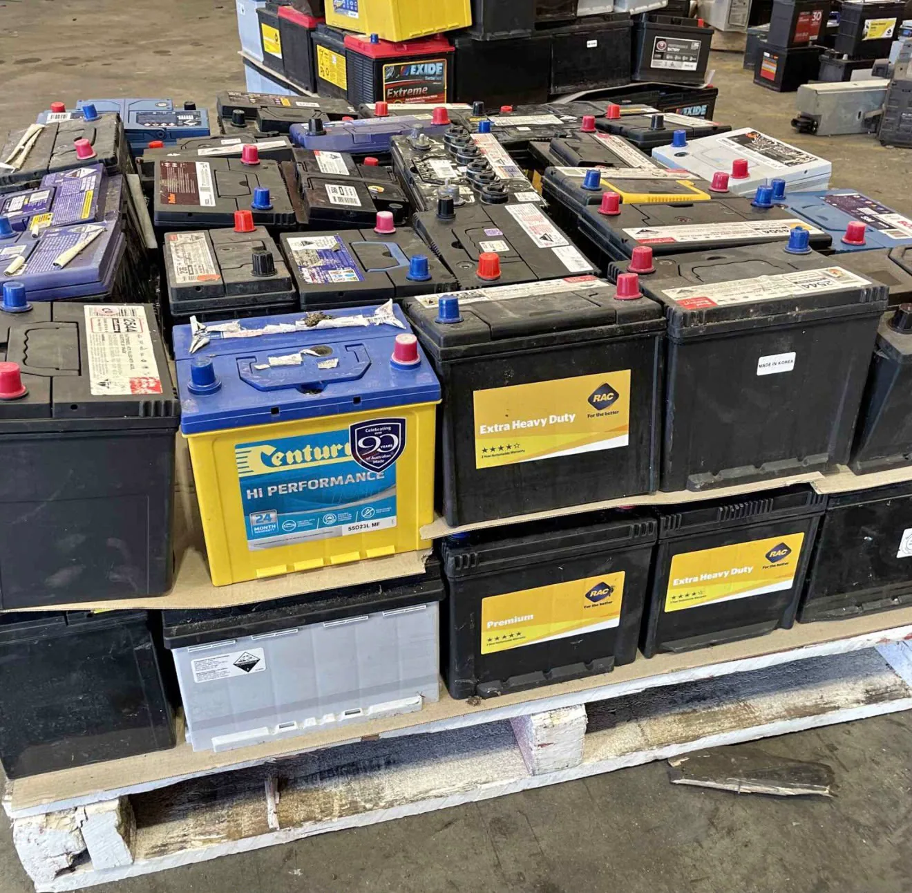 Automotive batteries prepared for recycling