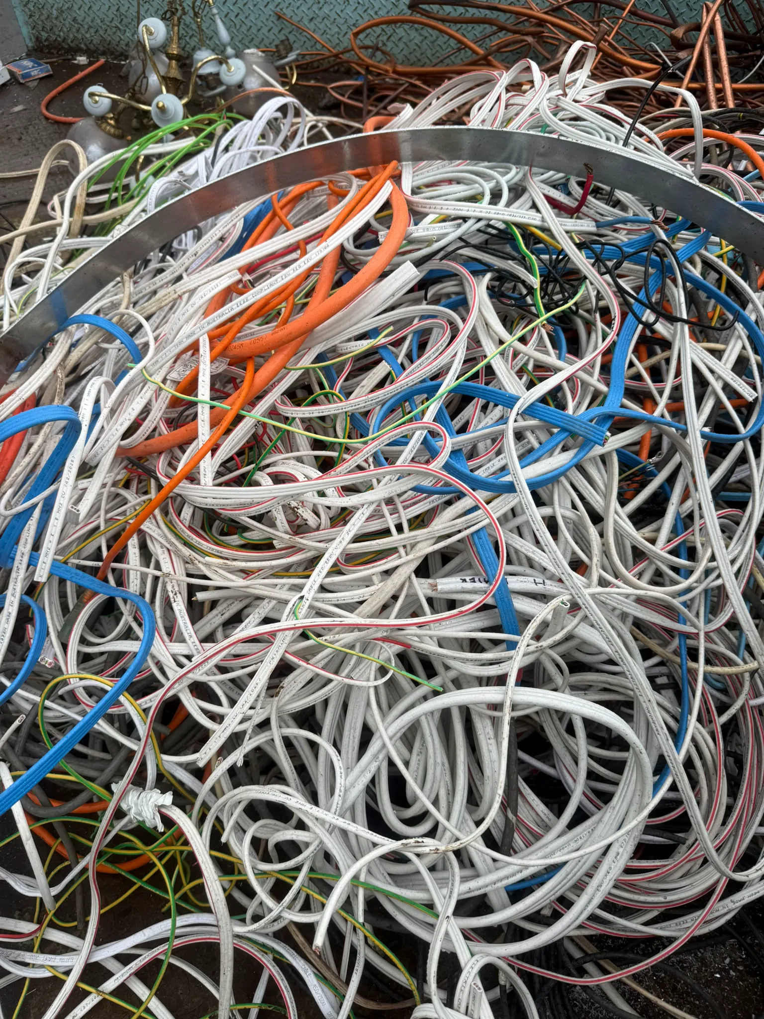 Mixed insulated electrical cables and wires